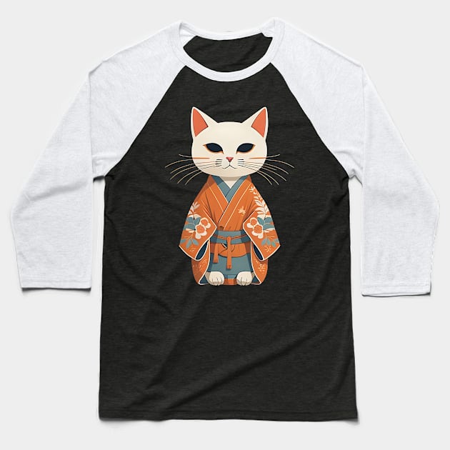 Cat sensei Baseball T-Shirt by Virshan